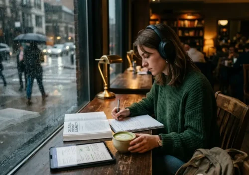 student studying to avoid sophomore slump