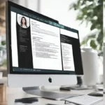 A resume website on a computer screen