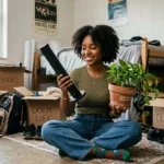 college student deciding between city glow and cottage flow dorm room ideas